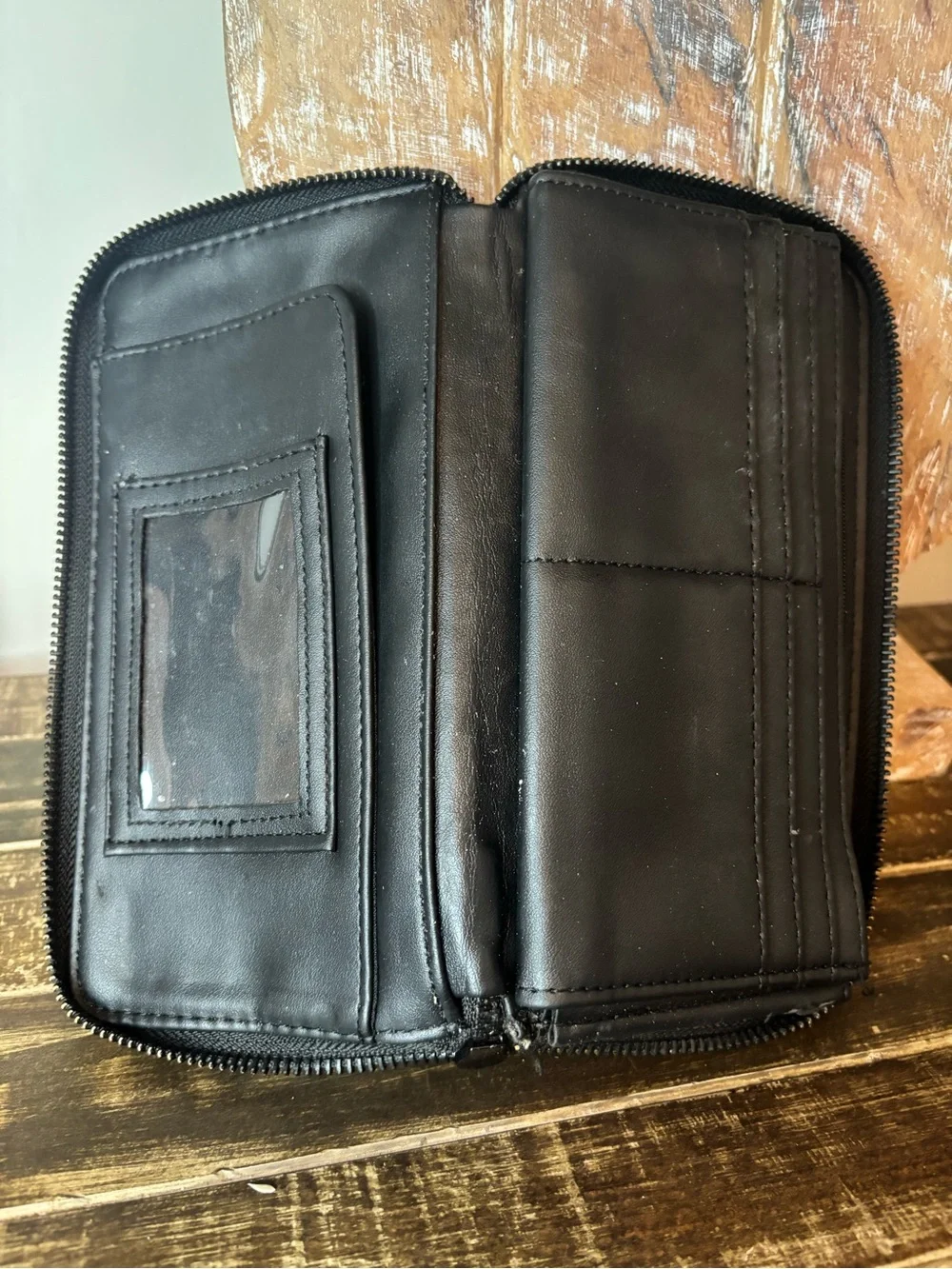 Betsey Johnson Black Zip-Around Wallet